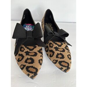 Skechers Ballet Flats Leopard Print Bow Accent Air Cooled Memory Foam